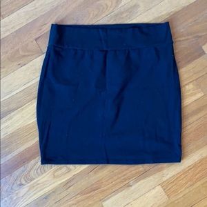 Black Cotton Mini Skirt